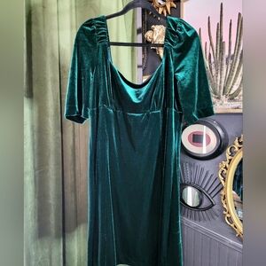 Betsey Johnson Green Velvet Dress | Size 14 | Great Condition Holiday Ready